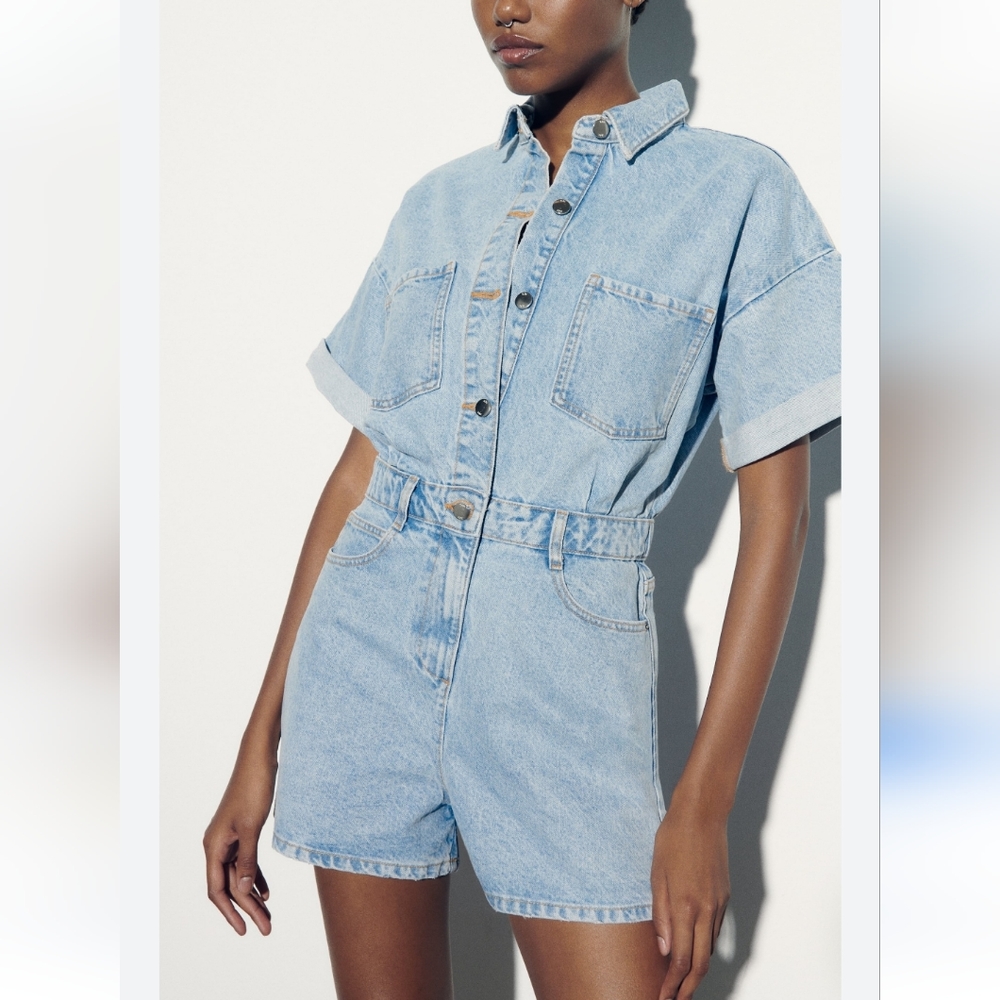 NWT Zara Denim Romper